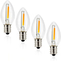 Night Light Bulbs, C7 Candelabra LED Light Bulbs, E12 Chandelier Base, 4W 5W 6W 7W Incandescent Equivalent, Warm White, 2700K, Clear, 4 Pack